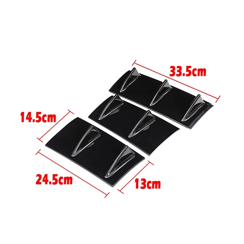 Glossy Black Rear Bumper Spoiler Diffuser 3PCS 7-Fin Lower Body Kit Modification for BMW E39 E60 E46 E90 F10 for Audi A4 B8 A6