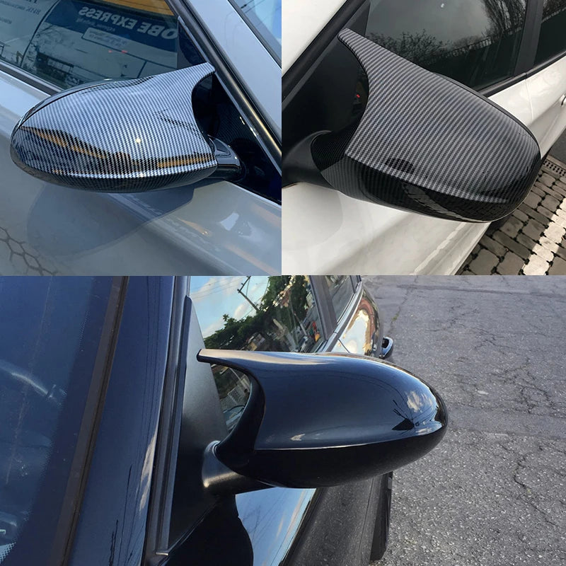 Carbon Fiber Pattern Black Side Mirror cover Caps Replacement for BMW E90 E91 2005-2011 E92 E93 2006-2013 E81 E82 E88 E87 E88