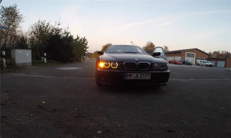 For BMW 5 Series E39 525i 528i 530i 540i White Yellow Dual and White Cotton LED Angel Eyes Kit  Ring DRL Turn Signal Light