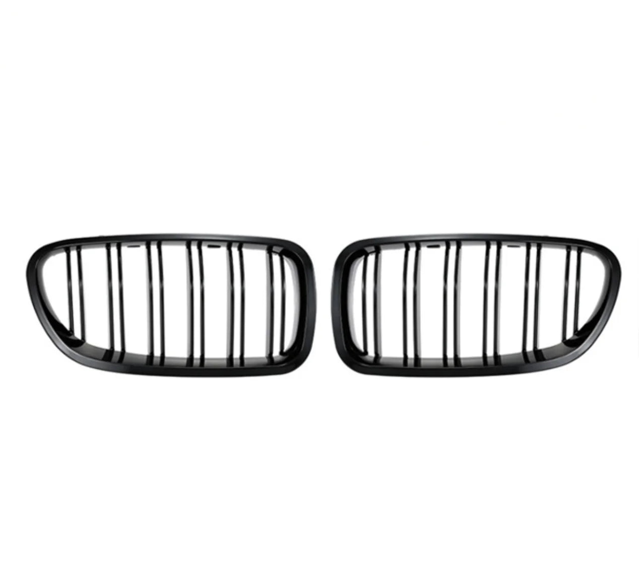 F10 Glossy Black Front Kidney Double Slat Grill Grille For BMW 5 Series F10 F11 F18 2010-2017 Dual Line Racing Grills