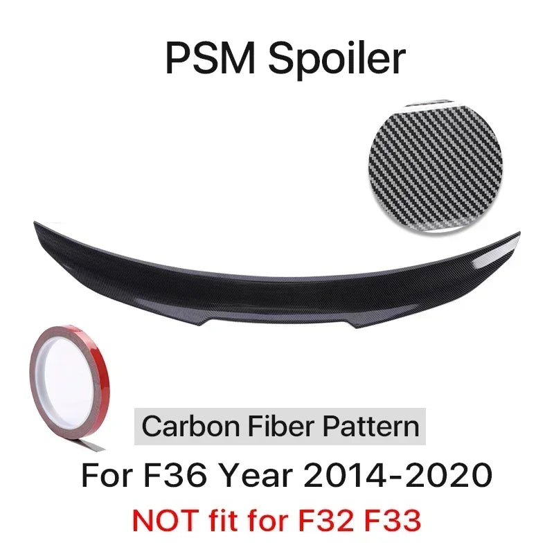 For BMW 4 Series F32 F33 F36 2014-2020 M Performance Spoiler Carbon Fiber Rear Trunk Spoiler M4 PSM Style Wing Auto Accessories