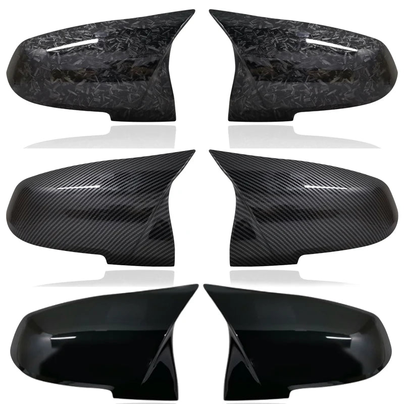 1Pair Side Rearview Wing Mirror Cover Caps For BMW 1 2 3 4 Series F20 F30 F31 F32 F34 F36 E84 2014 -2019 ABS Gloss Black
