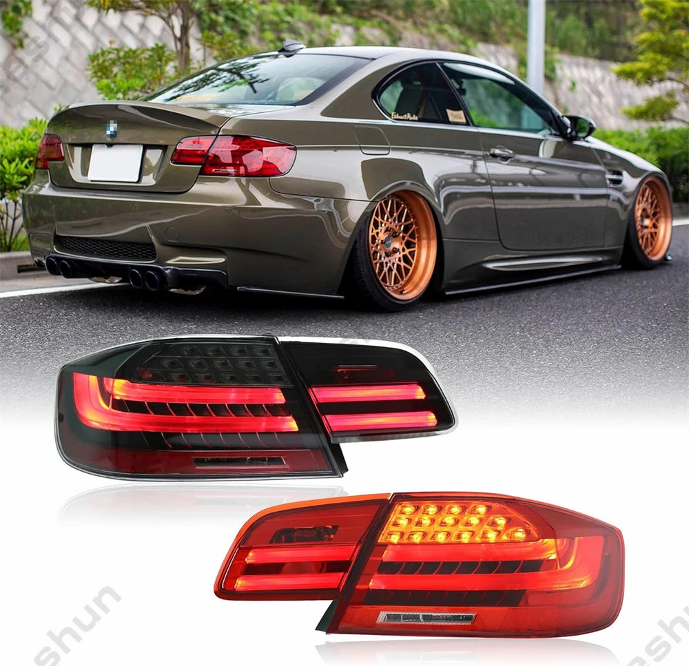 Pair Full LED Taillights For BMW 3 Series E92 M3 coupe 328i 335i 330i 2006 - 2012 Taillamp Rear Lamp Brake Fog Turn Signal Light