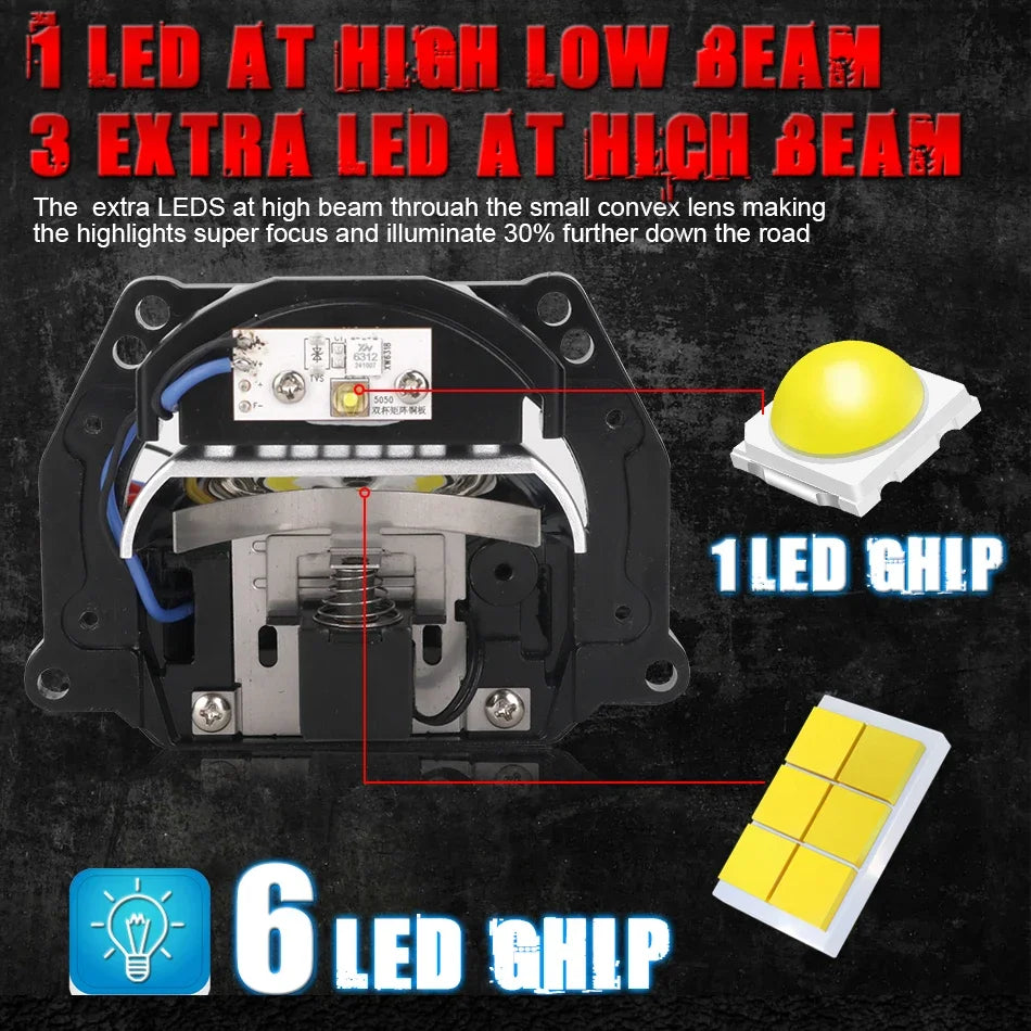 160W Bi-LED Laser Pro Projector Lenses 3 inch Headlight LED Lamp For Hella 3R G5 Frame Car Styling Retrofit High/Low Beam Lens