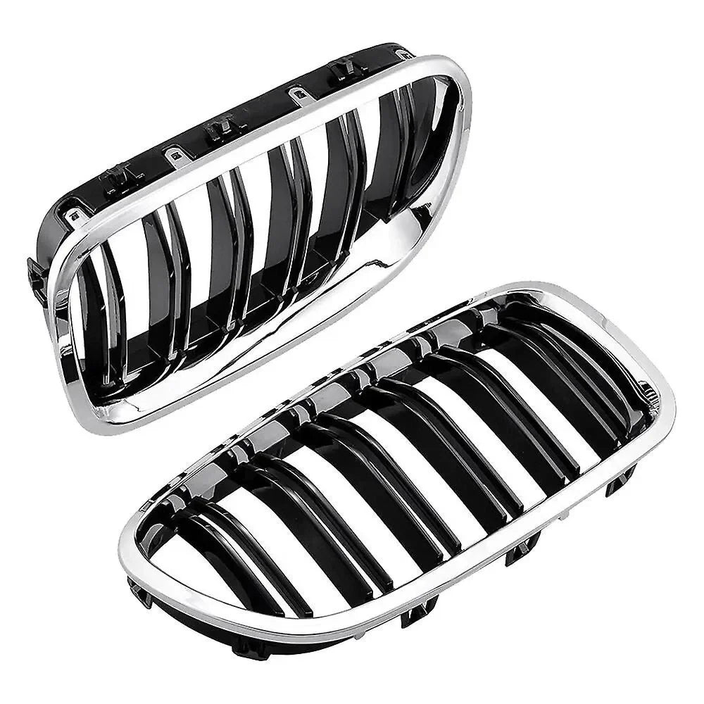 For BMW 5 Series F10 F11 M5 2010-2016 Car Styling Double Line Grille Kidney ABS Front Hood Racing Grill Black Auto Accessories