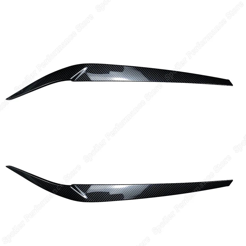 2Pcs For BMW 5 Series G30 G31 G38 F90 M5 525i 530i 540i Front Headlight Eyelid Eyebrow Trims Cover Car Stickers 2017-2021 Black