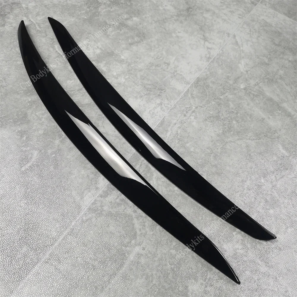 For BMW E92 E93 2Pcs ABS Gloss Headlight Evil Eyebrows Eyelids 3 Series 325i 330i 330d 335i 335d Pre-LCI 3D Stickers Tuning