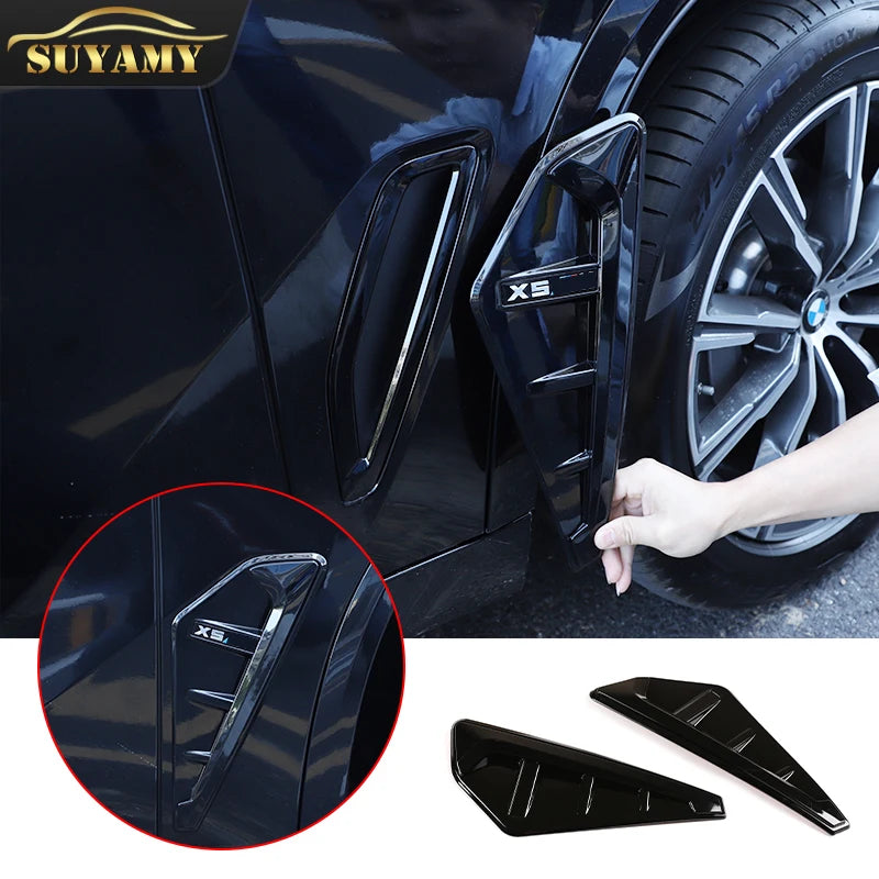 2pcs Car Modified Side Spoiler Wind Knife For BMW X5 G05 X5M F95 2019-2022 Side Fender Vent Decoration Stickers Car-Styling