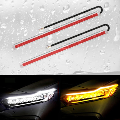 Sequential LED DRL strips with turn signal for BMW headlights, universal fit