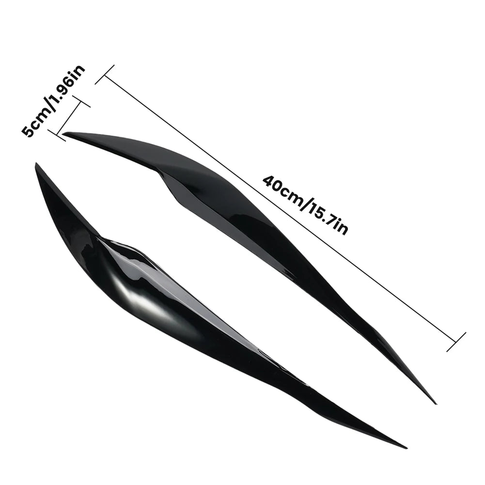 2Pcs Car Headlight Lamp Eyebrows Cover Trim Stickers For BMW 3 Series F30 F35 2013-2018 Gloss Black Car Eyelids Lids ABS Carbon