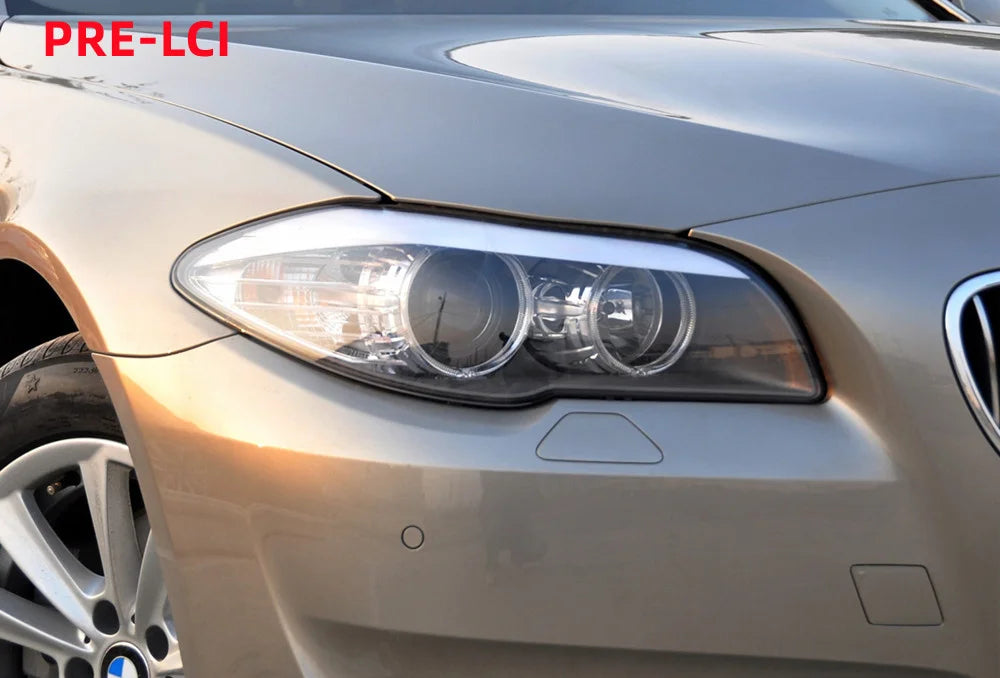 2Pcs ABS Gloss Headlight Evil Eyebrows Eyelids For BMW F10 F11 5 Series 518d 520d 523i 530i 530d 550i M5 2009-2017 3D Stickers