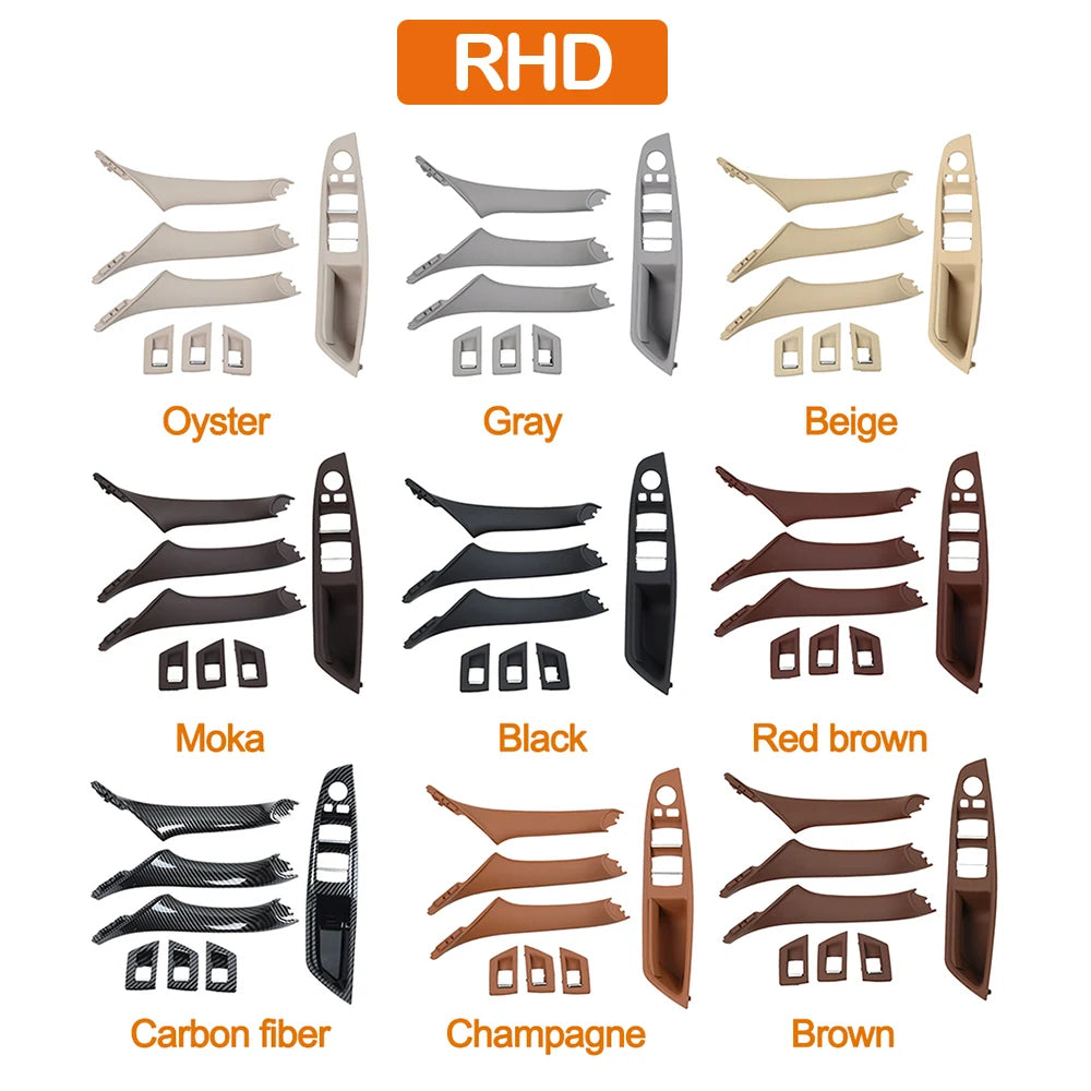 LHD RHD Beige Black Brown Oyster Car Interior Door Armrest Inside Pull Handle Set For BMW 5 Series F10 F11 523i 525i 528i 530i