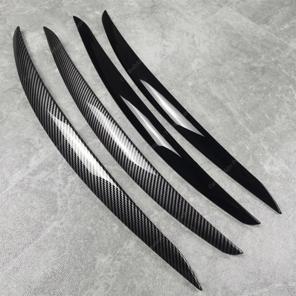 For BMW E92 E93 2Pcs ABS Gloss Headlight Evil Eyebrows Eyelids 3 Series 325i 330i 330d 335i 335d Pre-LCI 3D Stickers Tuning