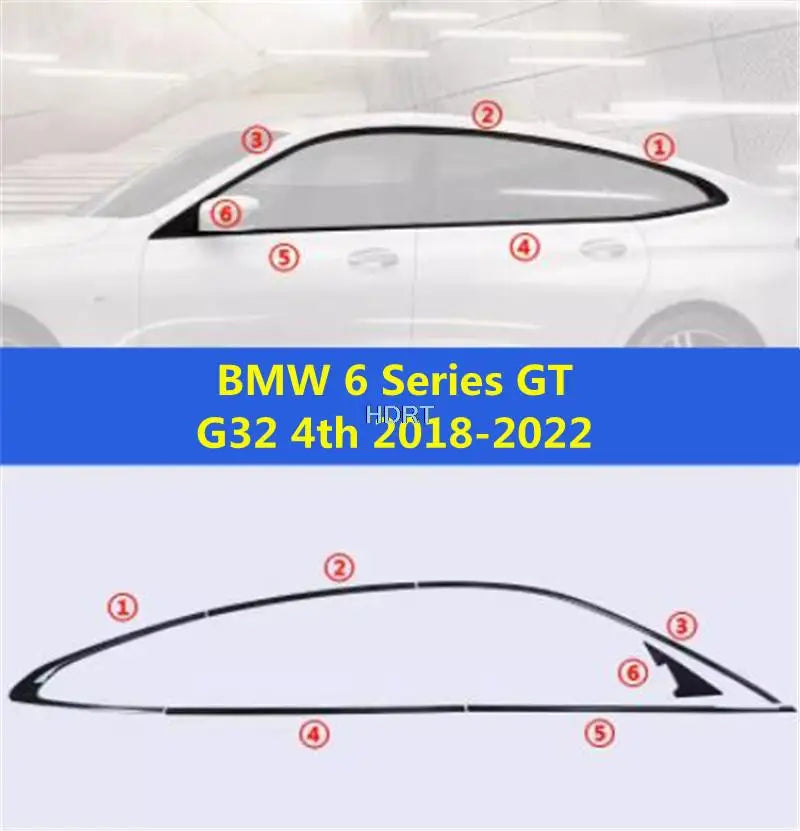 Sticker Glass Moulding Cover Black Window Strip Trim Frame For BMW X1 X2 X3 X4 X5 X6 X7 3 4 5 6 7 Series 2006-2023 Car Styling