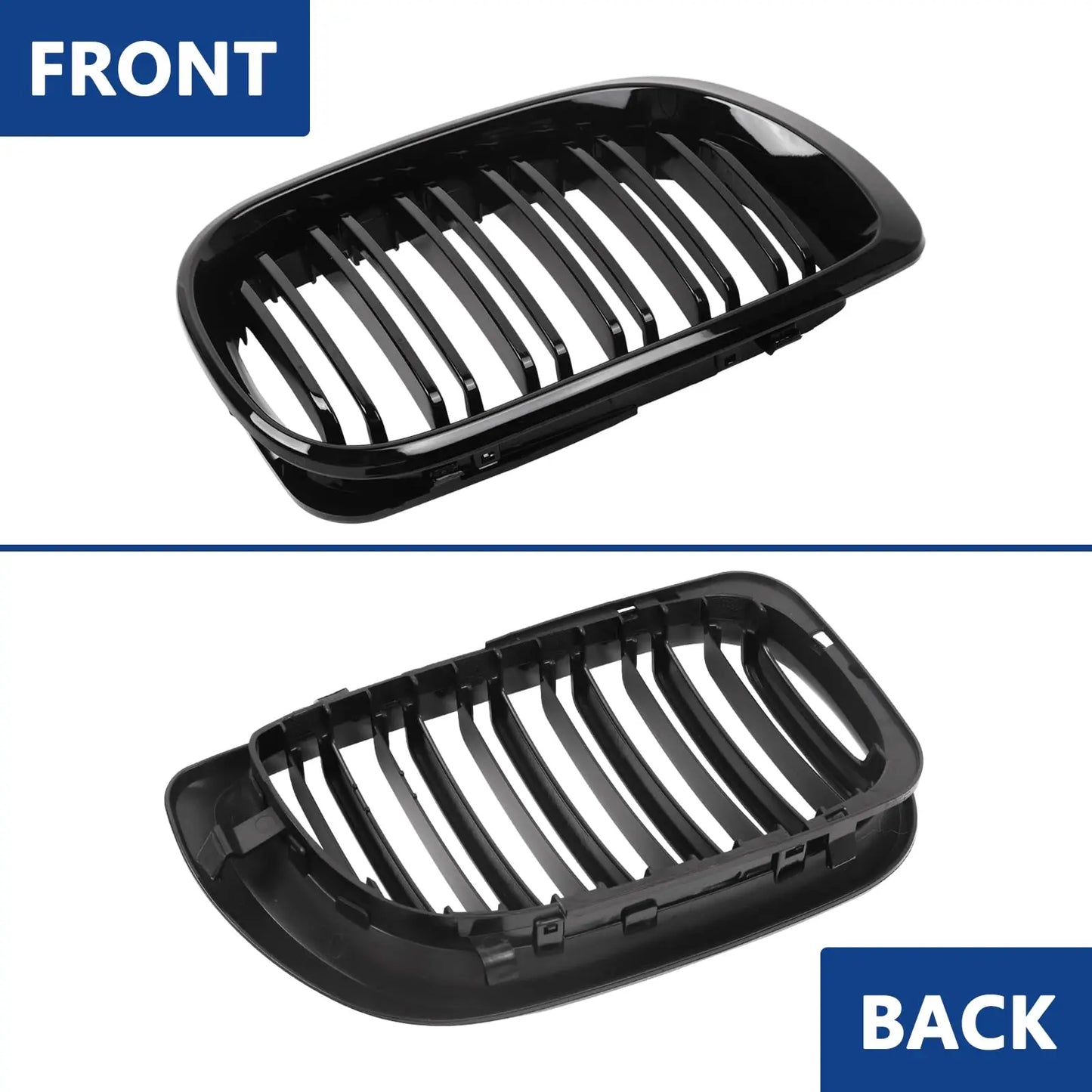 E46 Grille Front Kidney Grill For BMW 3 Series 2002-2005 E46 4-Door 320i 325i 325xi 330i 330xi Double Slats Black Grill