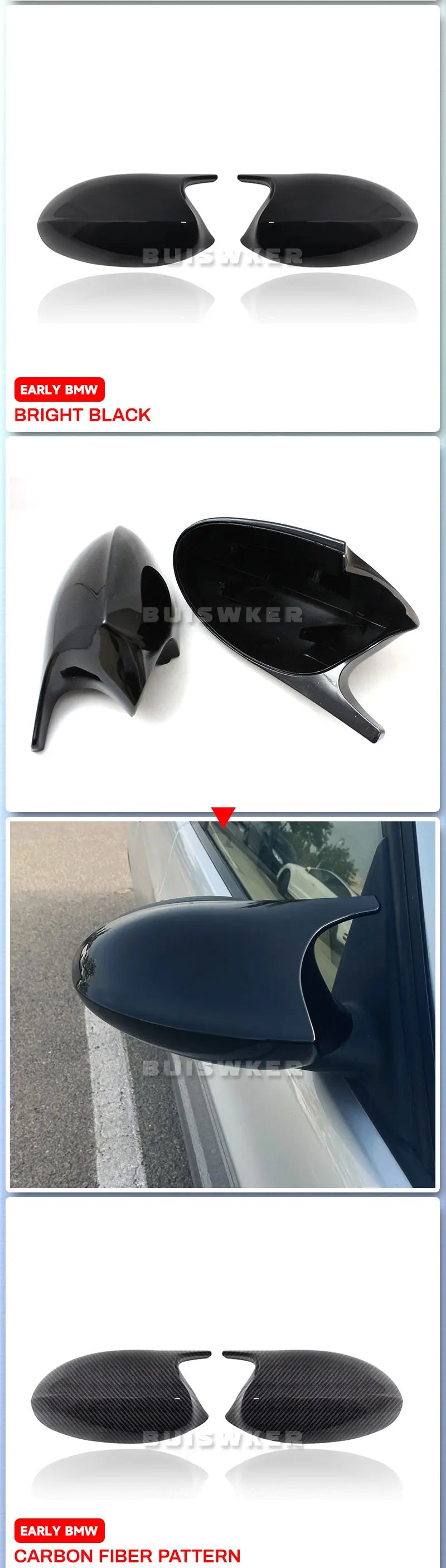 Side Rearview Mirror Cap Wing Mirror Cover Fit For BMW E90 E91 2005-2011 E92 E93 2006-2013 E81 E82 E88 E87 E88 Car Accessories