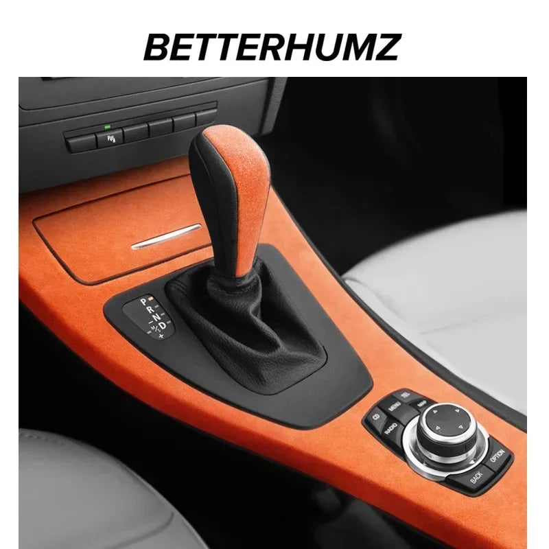 Betterhumz For BMW 3 Series E90 E92 E93 Car Interior Trim Made of Alcantara Center Console Gear Shift Panel Cover Accessories