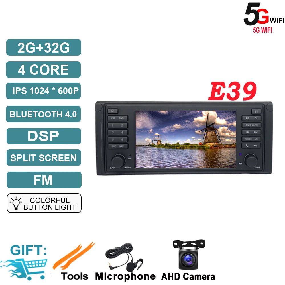 Android OS Auto Radio GPS Navigation for BMW X5 E53 5 Series E39 M5 1996-2007 DSP Car Multimedia Player Stereo WIFI Cooling Fan
