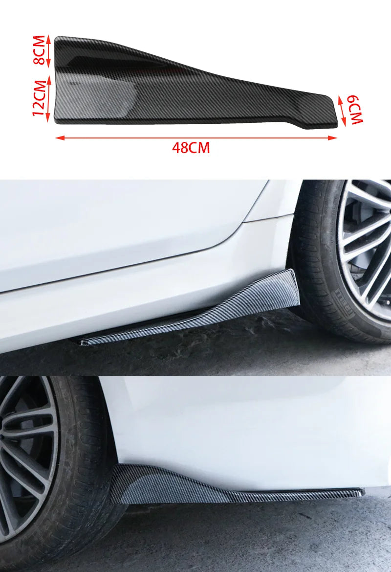 48CM Side Skirt For Car BMW E90 E46 F20 F30 E39 G20 Accessories Universal Extension Protector Rear Bumper Spoiler Diffuser Split