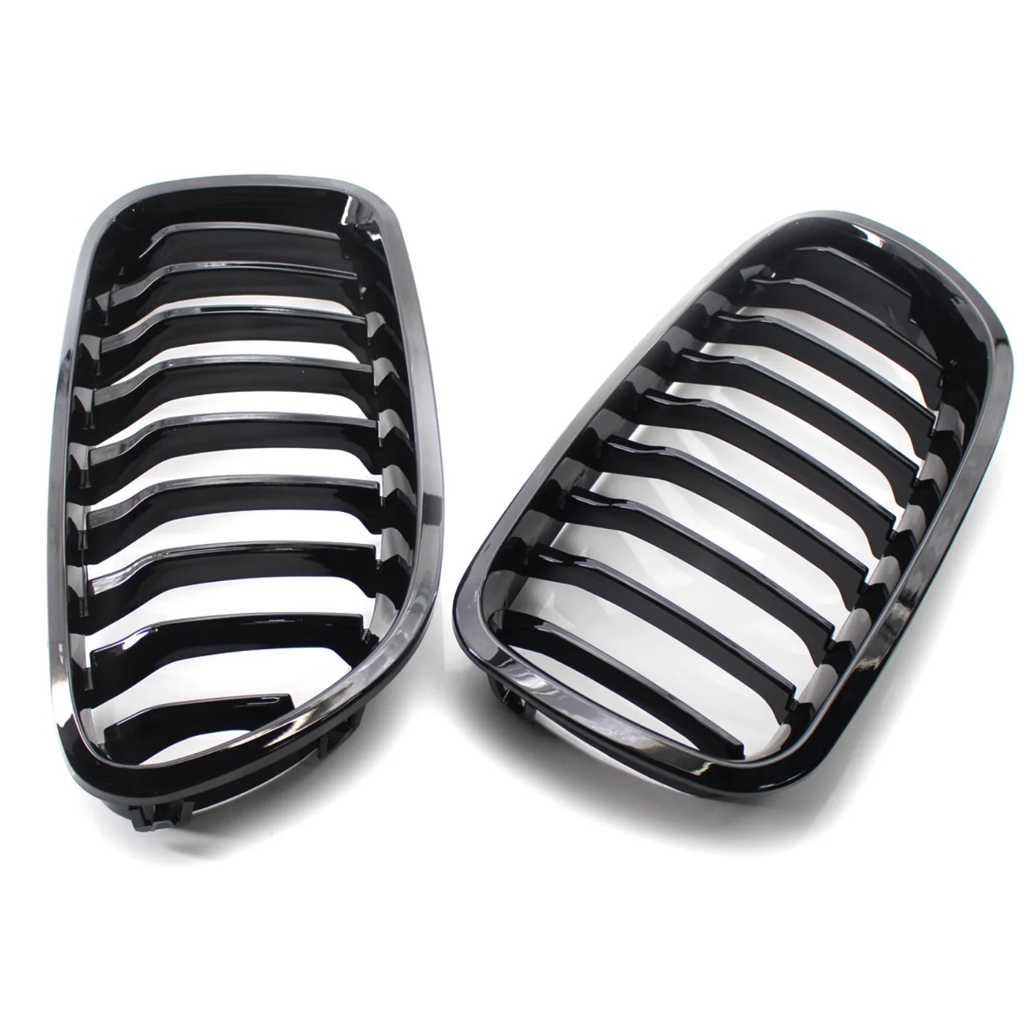 F10 Glossy Black Front Kidney Double Slat Grill Grille For BMW 5 Series F10 F11 F18 2010-2017 Dual Line Racing Grills