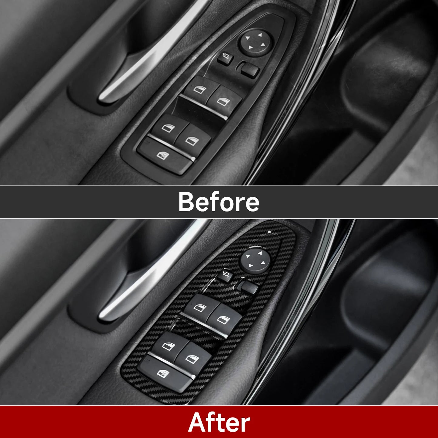 Car Center Console Dashboard Gear Shifter Panel For BMW F30 F31 F34 3GT F32 F33 F36 Trim Accessories, Carbon Fiber ABS Sticker