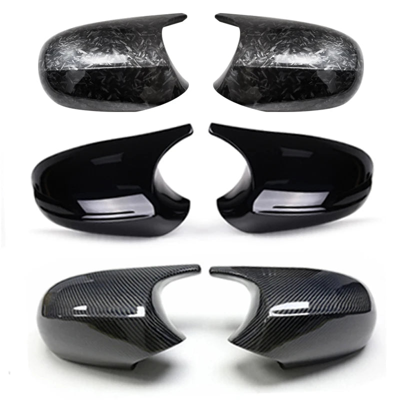 2xMirror Cover E90 Car Side Door Rearview Side Mirror Cover Cap For BMW E90 E91 2005-2007 E92 E93 2006-2009 M3 Style E80 E81 E87