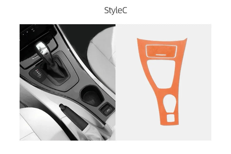 Betterhumz For BMW 3 Series E90 E92 E93 Car Interior Trim Made of Alcantara Center Console Gear Shift Panel Cover Accessories