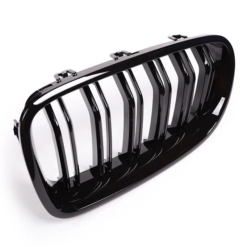 Pulleco For BMW 5 Series F10 F11 F18 520 523 525 520d 530d 540i Grille Car Front Grille Kidney Racing Grill Gloss Black 10-17