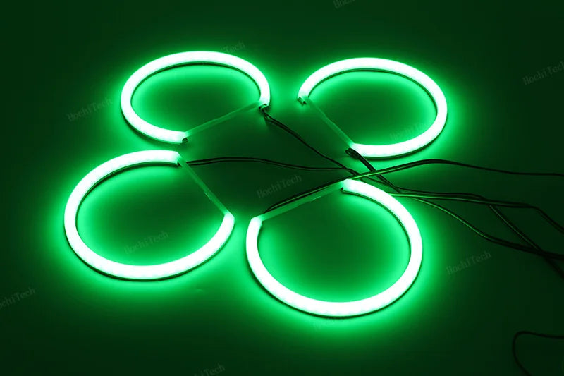 For BMW 3 5 7 Series E46 E39 E38 Colorful RGBW Cotton LED Angel Eyes Revolving Dynamic Light Sequential Flowing with Turn Signal