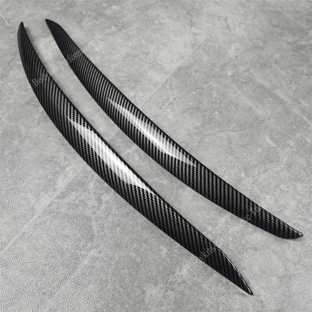 For BMW E92 E93 2Pcs ABS Gloss Headlight Evil Eyebrows Eyelids 3 Series 325i 330i 330d 335i 335d Pre-LCI 3D Stickers Tuning