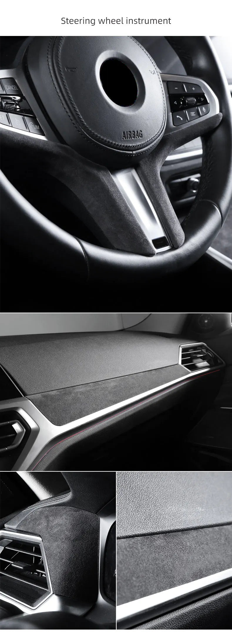 For BMW G20 G28 G23 Serie 3 4 Made of Alcantara Center Console Gear Shift Knob Panel Cover Trim Sticker Car Interior Accessories