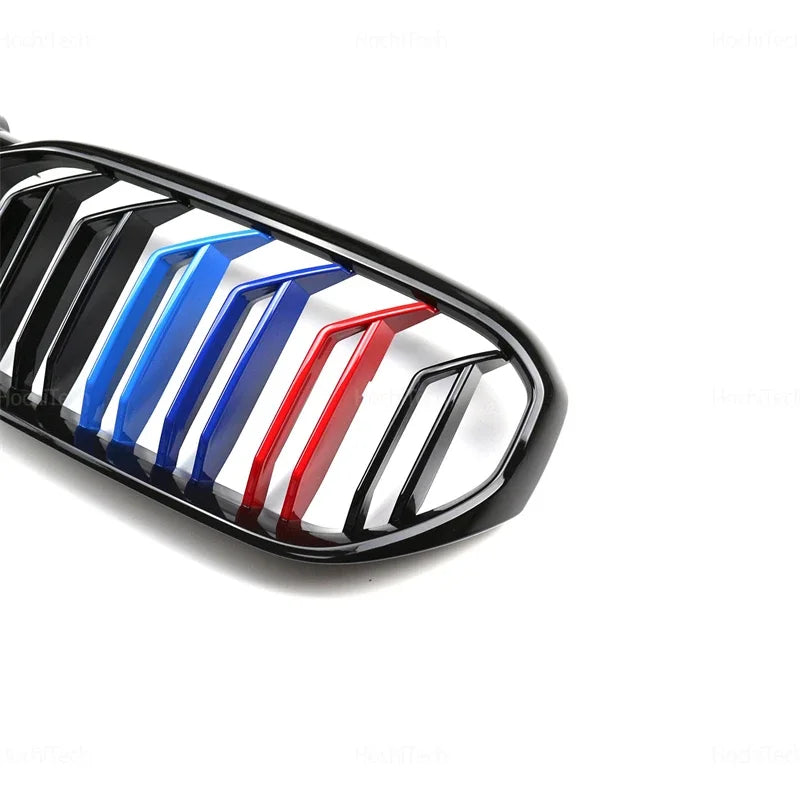 For BMW 5 Series G30 G38 G31 F90 M5 LCI 2020-2023 Car Front Bumper Grille Racing Grills Replacement 2 Slat Gloss Black Grilles