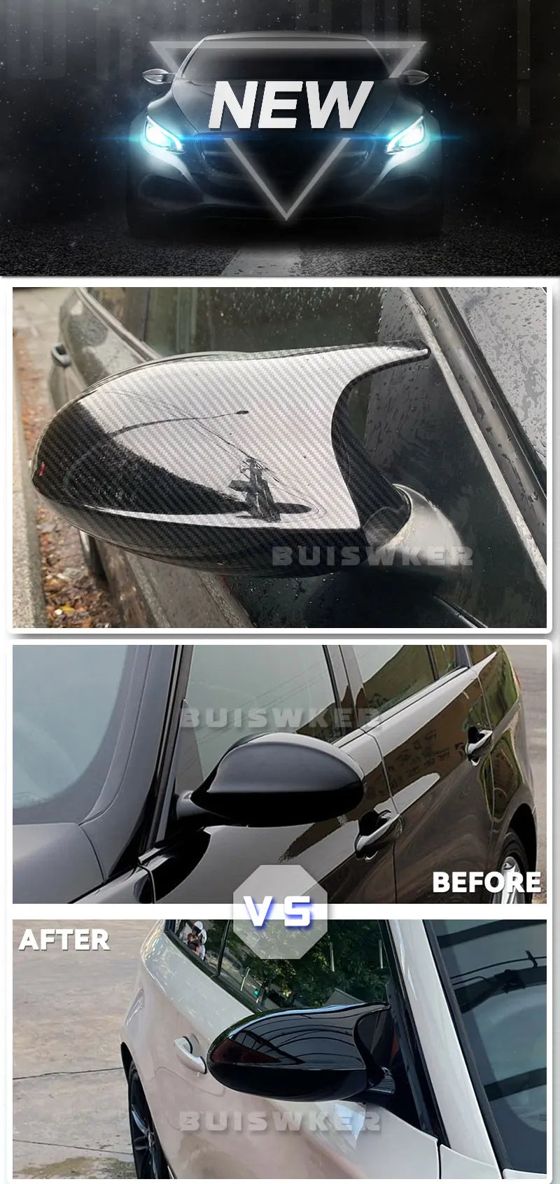 Side Rearview Mirror Cap Wing Mirror Cover Fit For BMW E90 E91 2005-2011 E92 E93 2006-2013 E81 E82 E88 E87 E88 Car Accessories