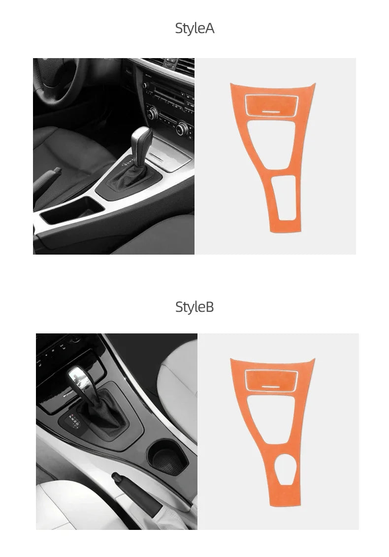 Betterhumz For BMW 3 Series E90 E92 E93 Car Interior Trim Made of Alcantara Center Console Gear Shift Panel Cover Accessories