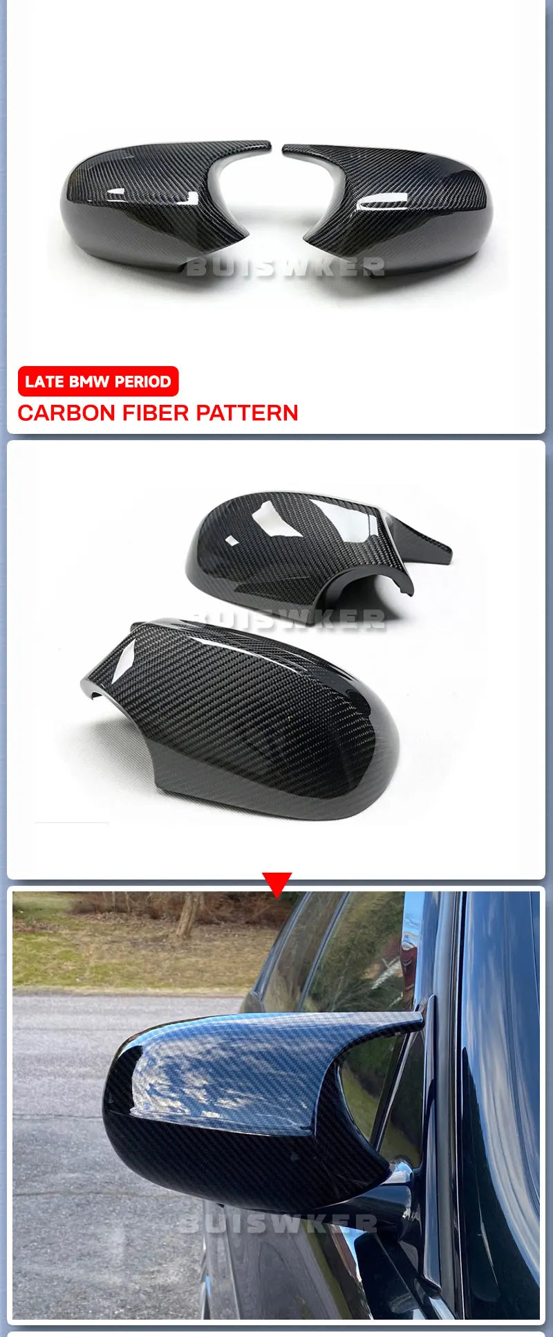 Side Rearview Mirror Cap Wing Mirror Cover Fit For BMW E90 E91 2005-2011 E92 E93 2006-2013 E81 E82 E88 E87 E88 Car Accessories