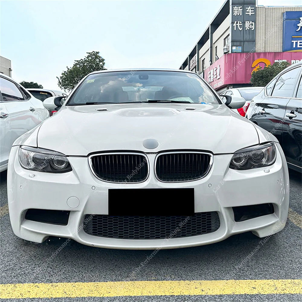 For BMW E92 E93 2Pcs ABS Gloss Headlight Evil Eyebrows Eyelids 3 Series 325i 330i 330d 335i 335d Pre-LCI 3D Stickers Tuning