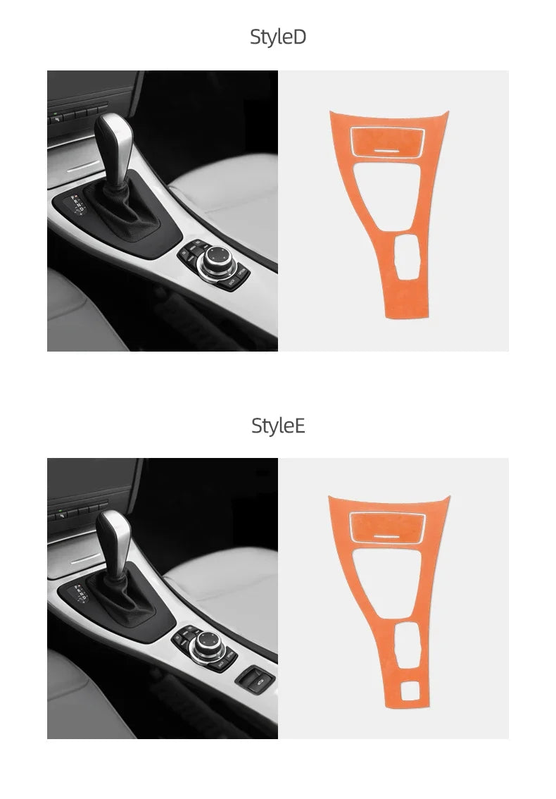 Betterhumz For BMW 3 Series E90 E92 E93 Car Interior Trim Made of Alcantara Center Console Gear Shift Panel Cover Accessories
