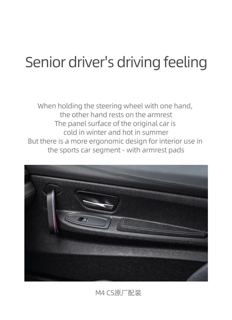 For BMW F30 F20 G20 G30 X3 G01 X5 E70 X6 E71 Made of Alcantara Car Door Armrest Elbow Pad Leg Support Cushion Anti-collision