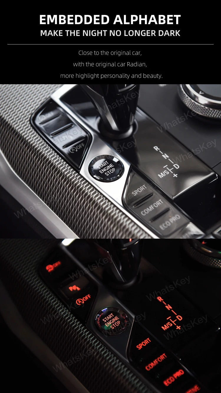 4 Piece Set Crystal Gear Shift Knob Lever For BMW G20 G21 iX3 G08 X3 G01 X6 G06 X7 G07 X5 G05 Automatic Crystal Gear Handle