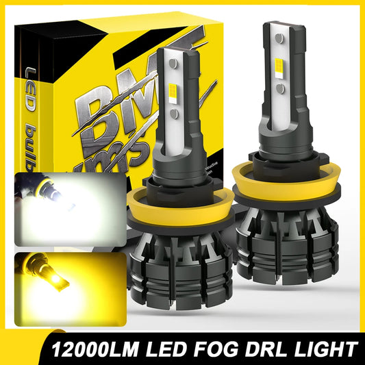 BMTxms 2PCS Dual Color H16 JP H8 H11 9005 HB3 9006 HB4 LED Fog Light DRL Lamp For Audi Nissan Fiat Honda Mini Toyota BMW F36 F10