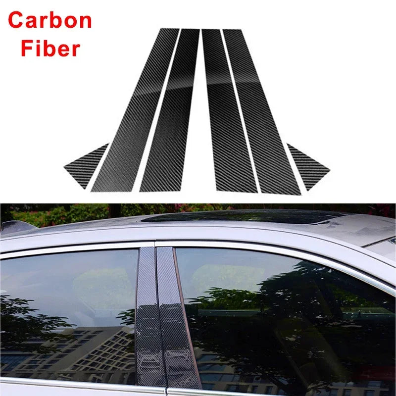 For BMW F30 E46 E90 G20 318i 325i 320i 328i Car Door Window Pillars B-pillar Post Trim Stickers Glossy Carbon Fiber Wrap Films