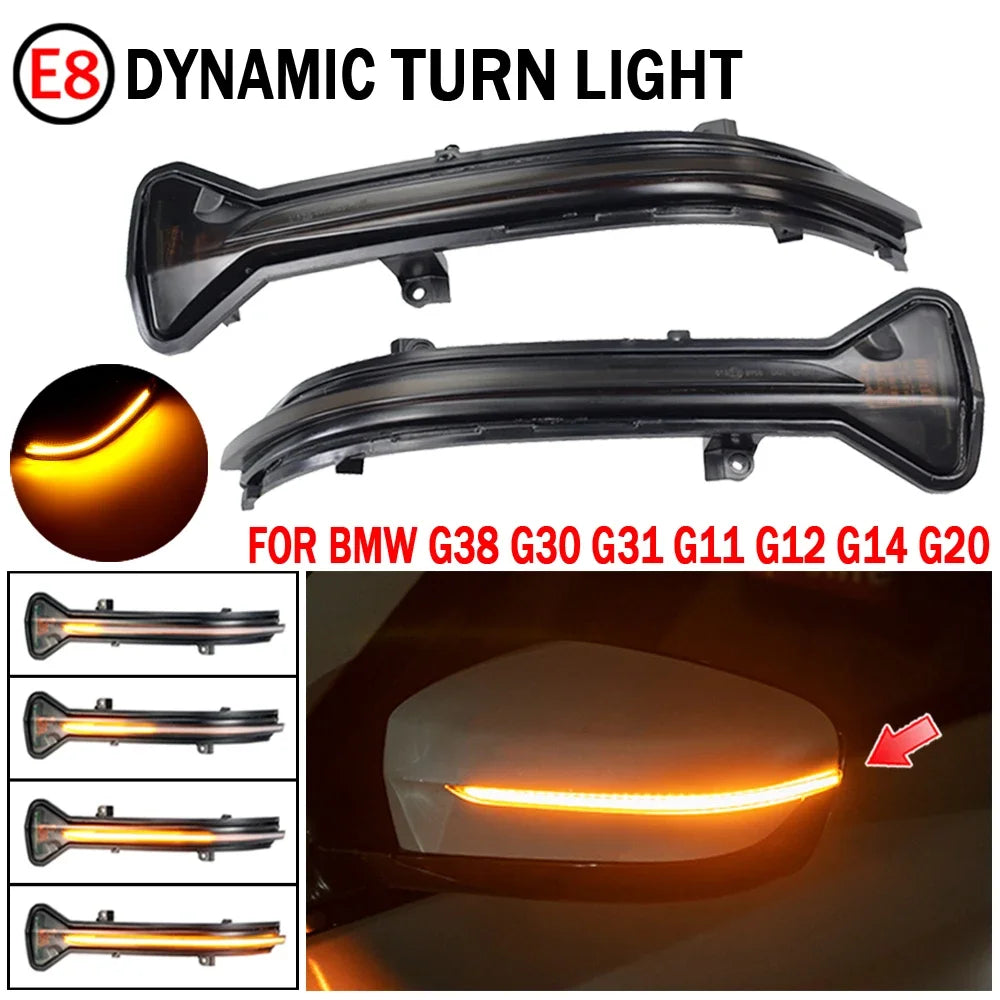 LED Dynamic Turn Signal Light For BMW 5 6 7 8 3 Series G38 G30 G31 G11 G20 M5 Side Mirror Flashing Light Repeater Blinker