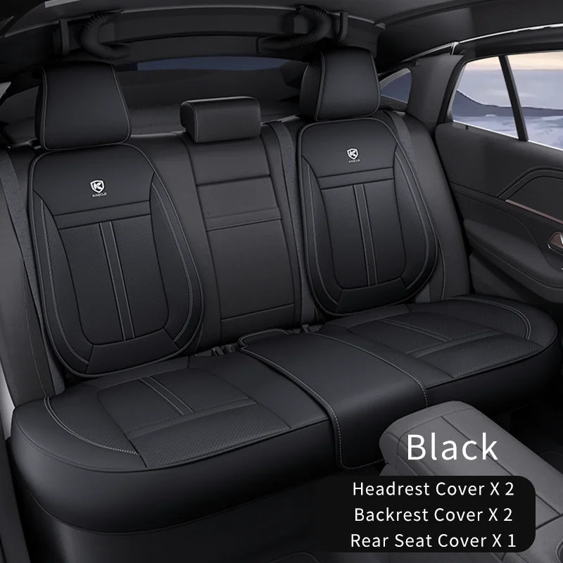 Nappa Leather Car Seat Cover Full Set 5 Seater Breathable Seat Cushion Cover Anti-Slip Full Wrap Driver Car Seat Protectors