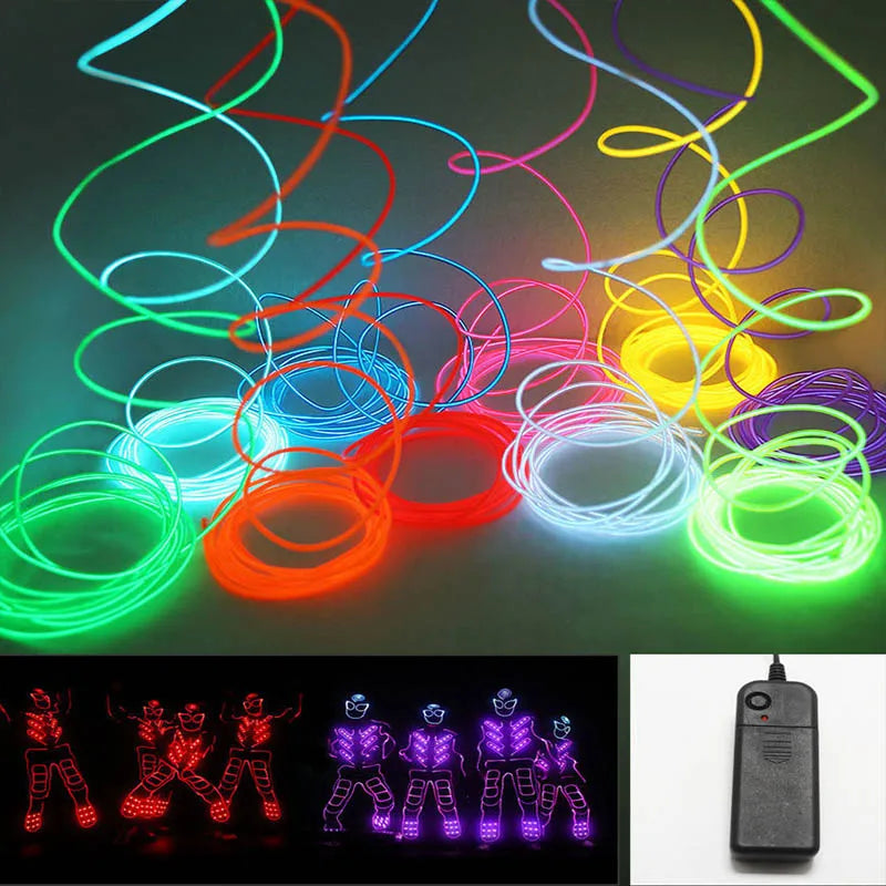 10/5/3m Multicolor Atmosphere Lighting LED Strip 5V DIY Flexible EL Cold Light Line Tube With USB Auto Decoration Ambient Lamp