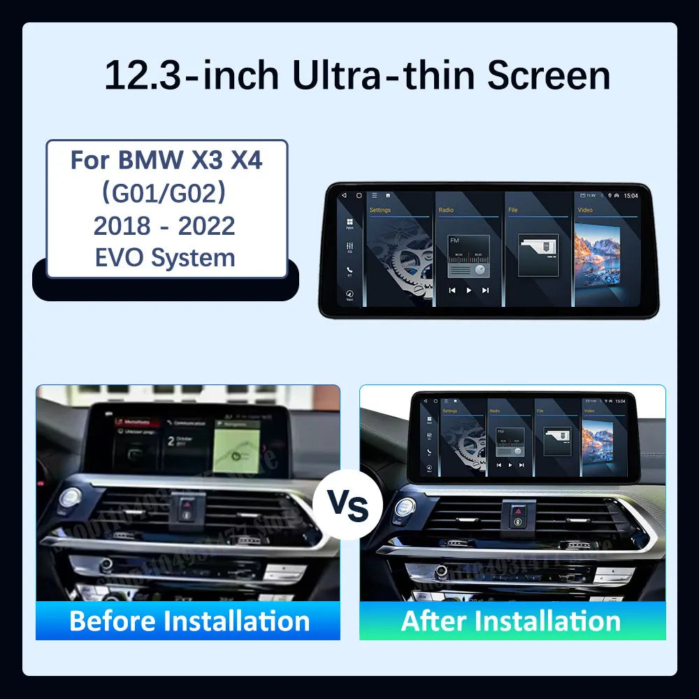 Navi GPS Android 16 for BMW X3 G01 X4 G02 2018 - 2022 EVO System Wireless Carplay Car Radio Multimedia Player BT WiFi DSP Stereo