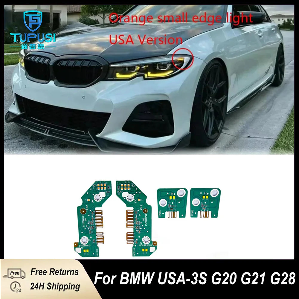 For BMW 3 Series G20 G21 G28 Yellow DRL LED Headlight New Condition Angel Eyes Light Daytime Running Atmosphere Light Accessory