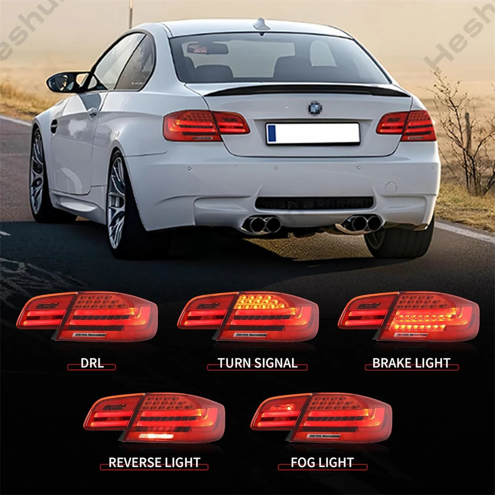 Pair Full LED Taillights For BMW 3 Series E92 M3 coupe 328i 335i 330i 2006 - 2012 Taillamp Rear Lamp Brake Fog Turn Signal Light