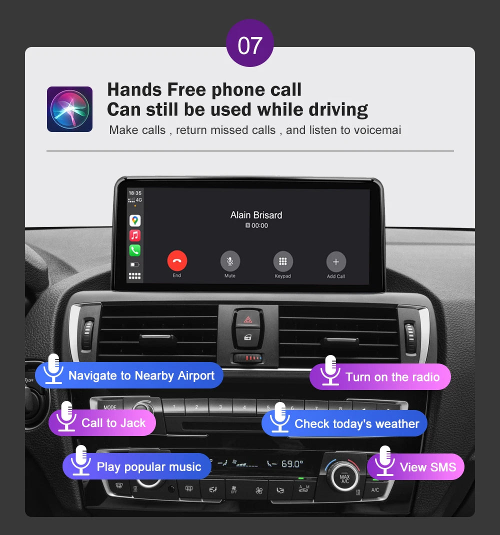 AUTOTOP 10.25" Linux Screen Wireless Carplay for BMW F30 F31 F32 F33 F34 F35 F20 F21 F22 NBT Retrofit Android Auto Multimedia BT