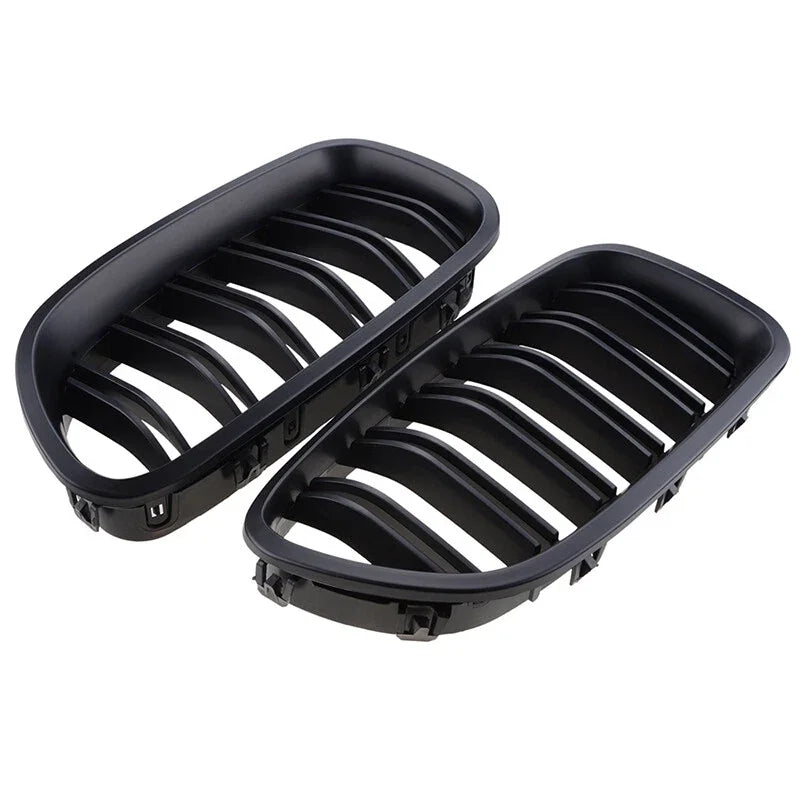 For BMW 5 Series F10 F11 M5 2010-2016 Car Styling Double Line Grille Kidney ABS Front Hood Racing Grill Black Auto Accessories