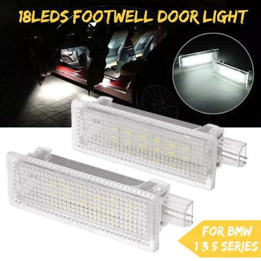 2PCS LED Courtesy Footwell Under Door Interior Light 63316972605 For BMW E60 E70 E90 E92 E93 E87 E88 F02 F10 F20 X5 M3 MINI Z4